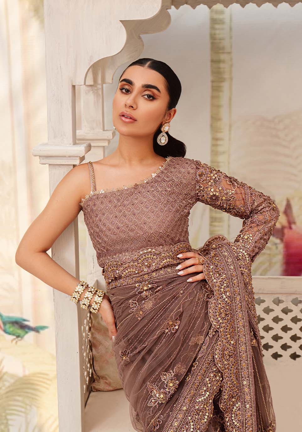 Zarqash | NORA Hand-Embellished Net Saree