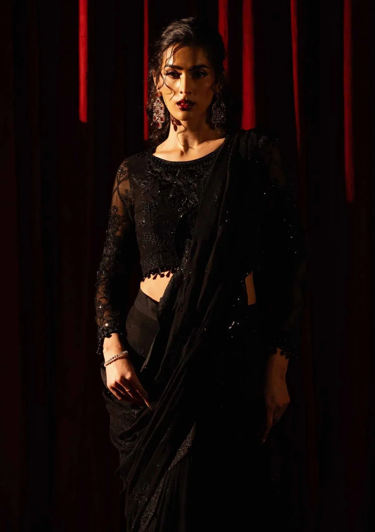 Paras by Pasha Embroidered Chiffon Suits Unstitched Saree