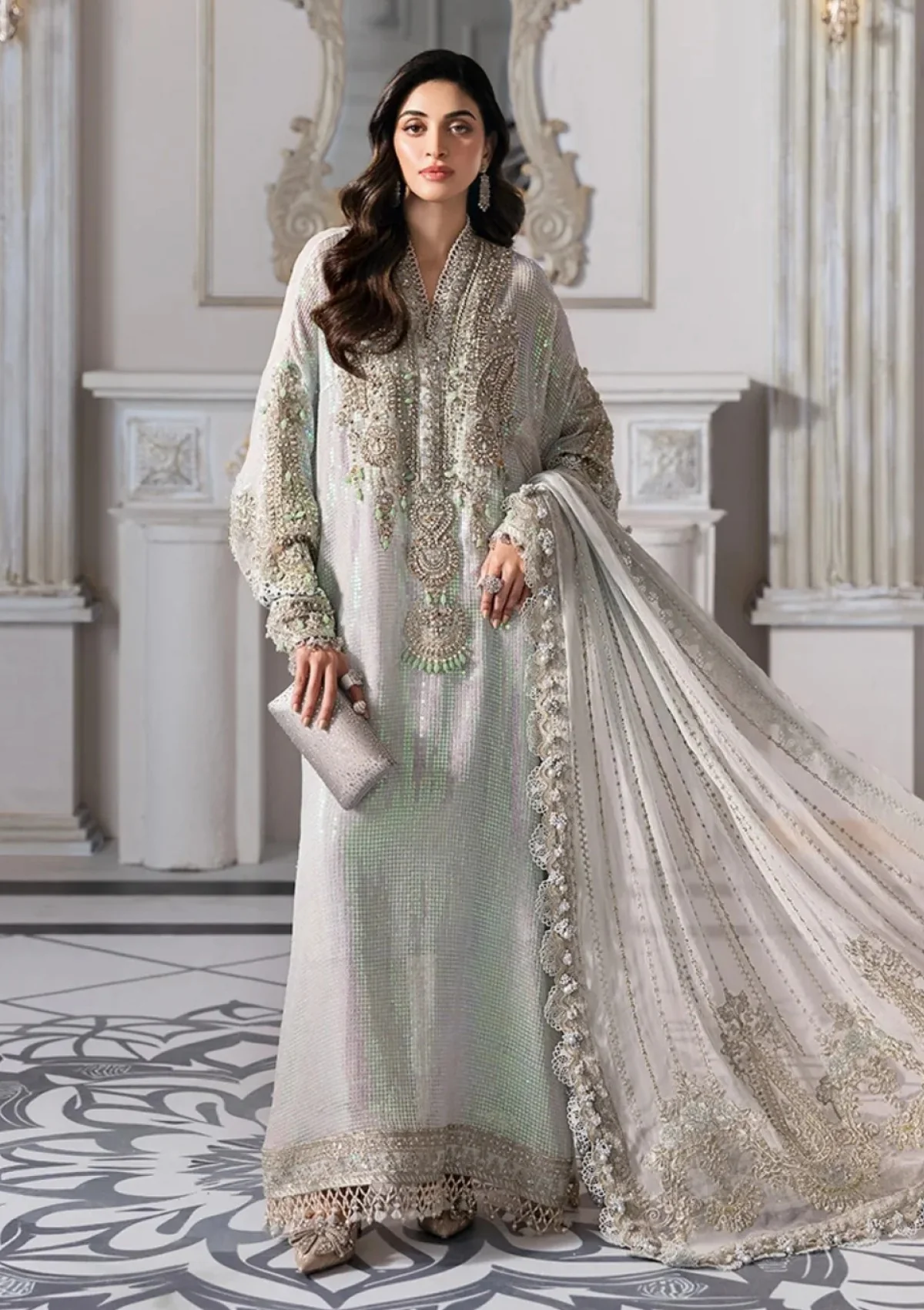 Maria B – 3-Piece Unstitched Embroidered Chiffon Suit | BD-3005