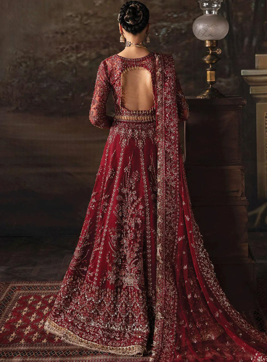 Afrozeh Embroidered Net Unstitched 3 Piece Suit
