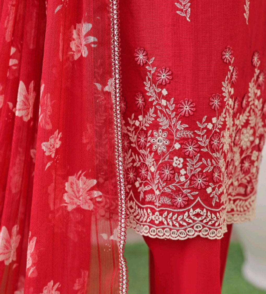 3d Floral Embroidery Lawn -05