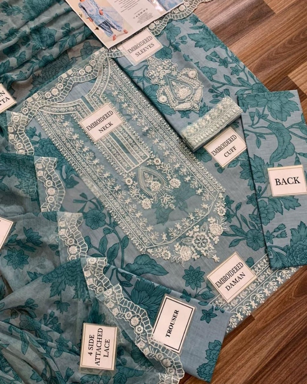 Maria B – 3 Piece Embroidered Printed Lawn Suit | DW-EF25-124