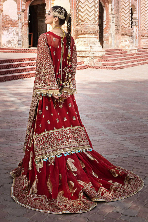 Biya Begum MNR – Luxury Red Bridal 3-Piece Unstitched Suit