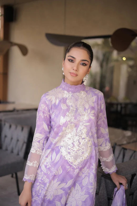 Aneela’s – Printed Lawn 3-Piece Unstitched Suit with Chiffon Dupatta | AS-03