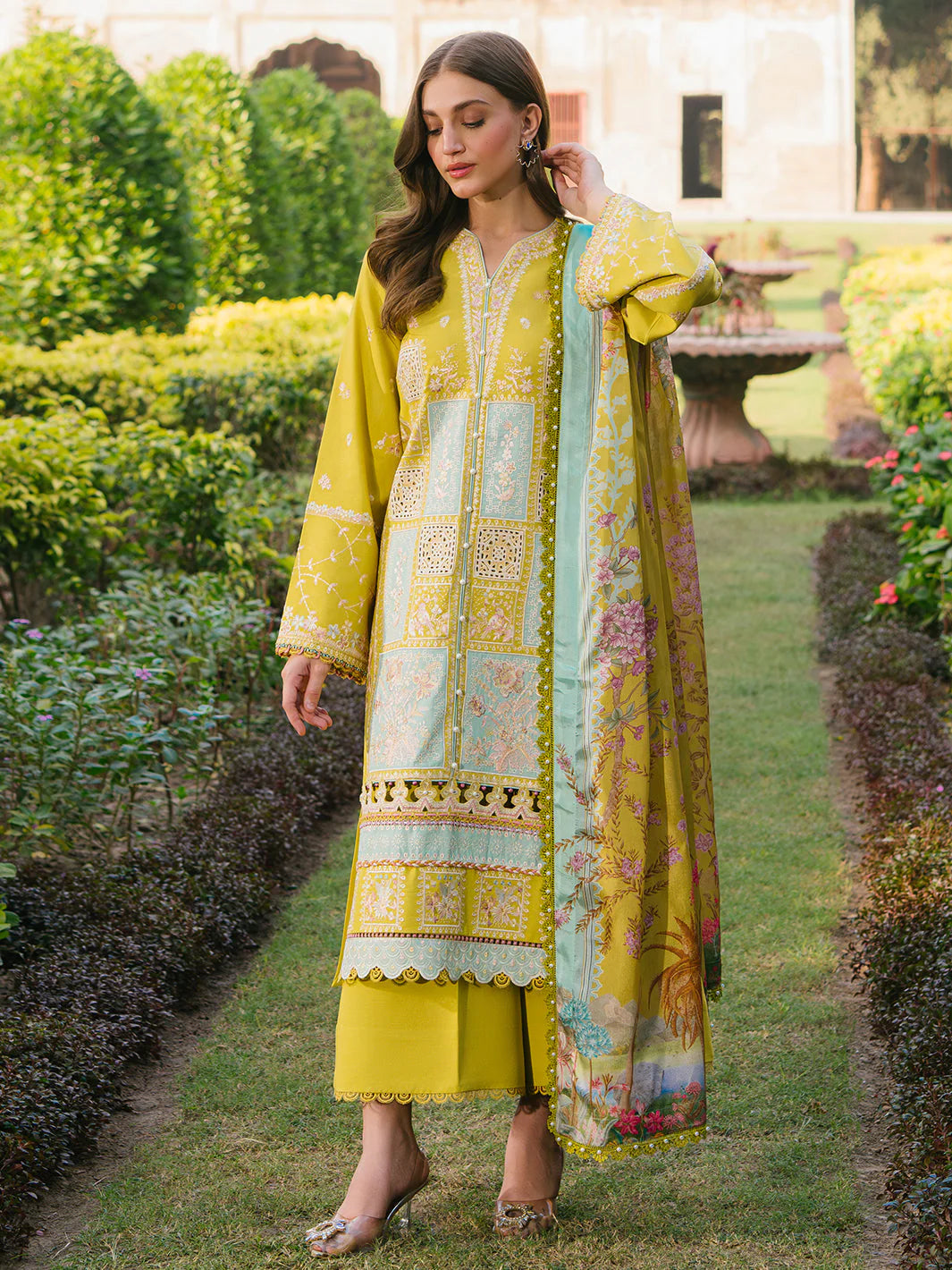 3 Pc Unstitched  Suit -Karandi