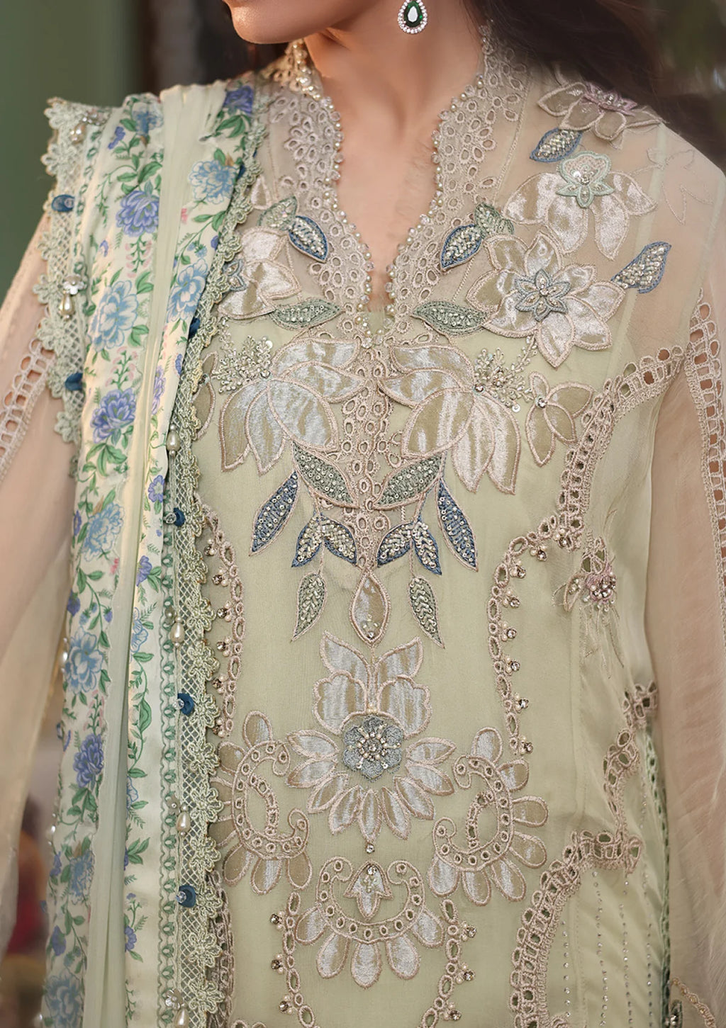 Maria B 3 Piece Embroidered Chiffon Suit