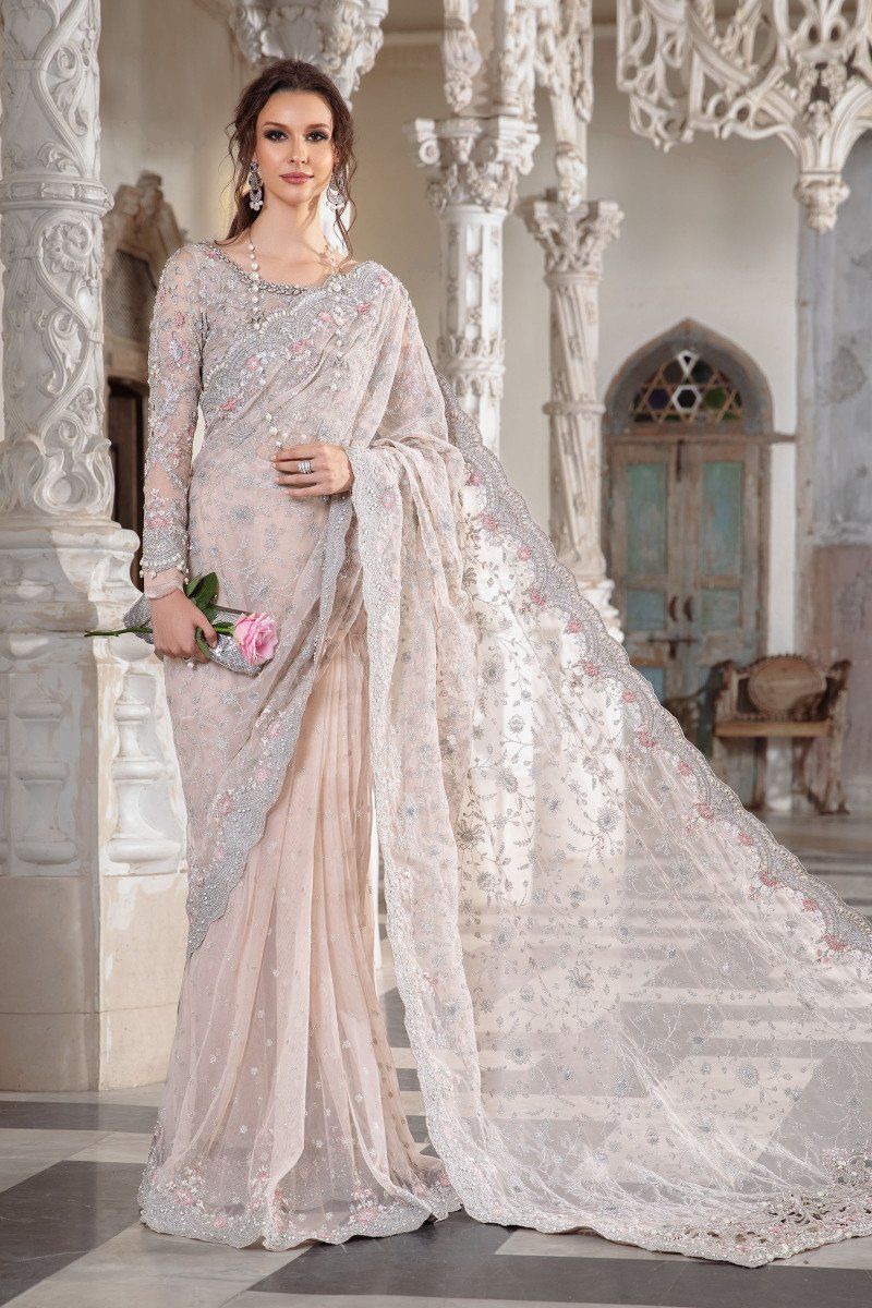Maria B Couture Pale Pink Saree