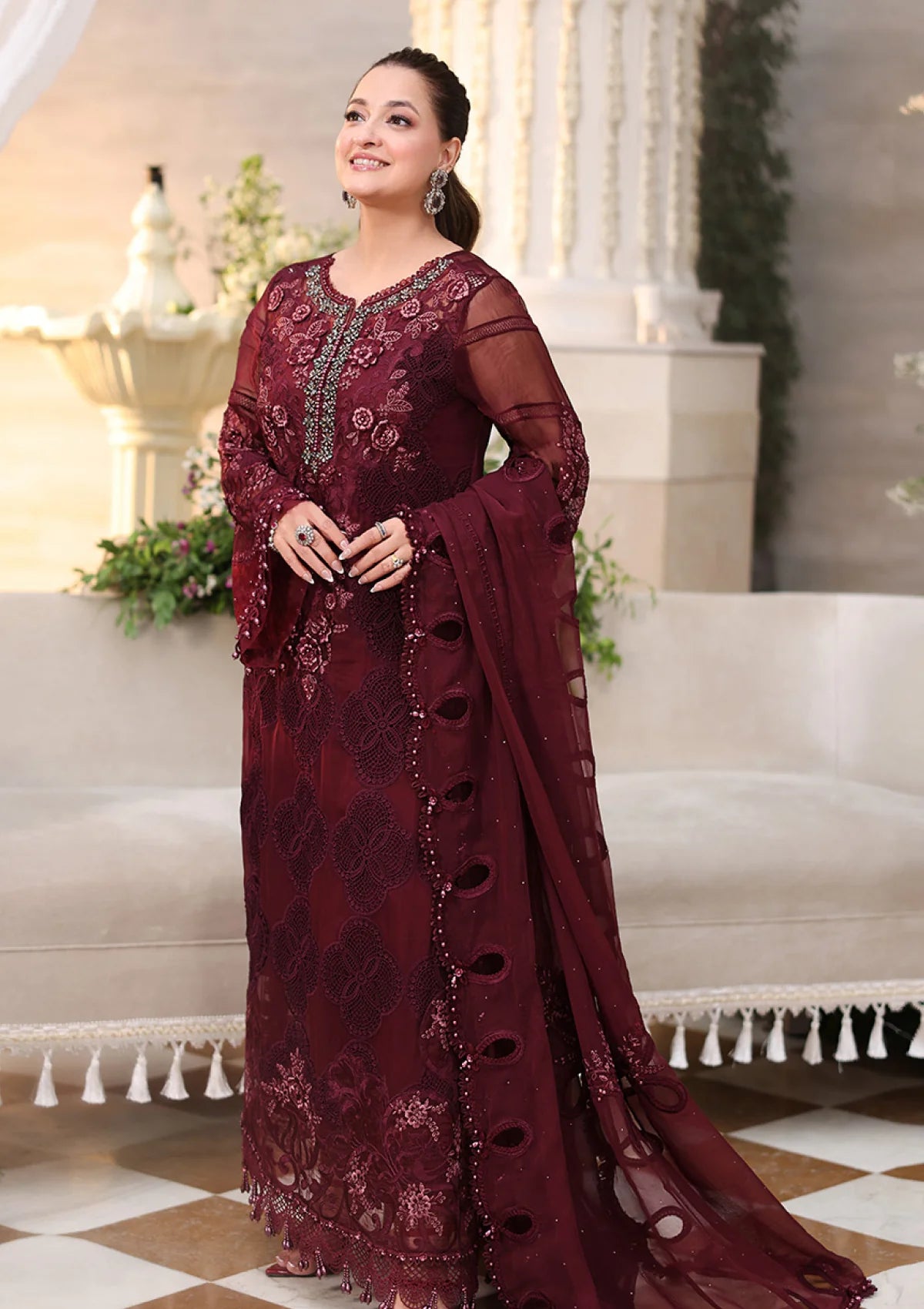 Maria B Chiffon Embroidered Luxury Lawn 3 Piece Suit