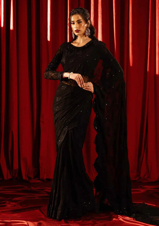 Paras by Pasha Embroidered Chiffon Suits Unstitched Saree