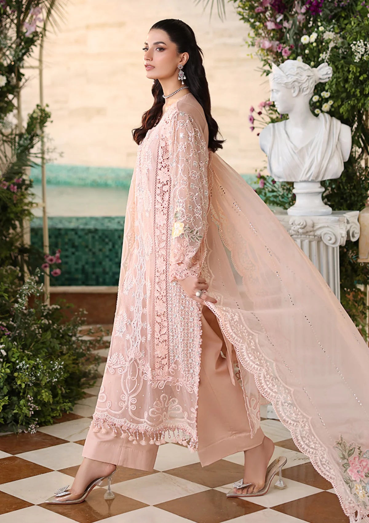Maria B Tea Affair Embroidered Chiffon Unstitched 3Pc Suit