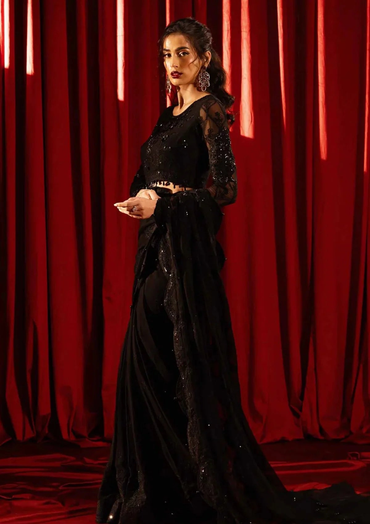 Paras by Pasha Embroidered Chiffon Suits Unstitched Saree