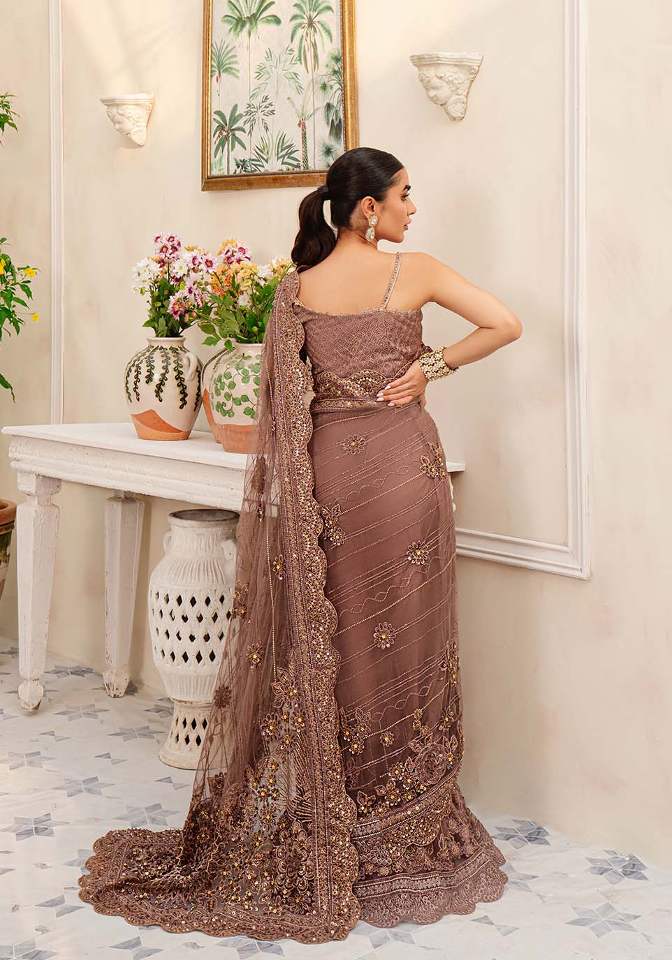 Zarqash | NORA Hand-Embellished Net Saree