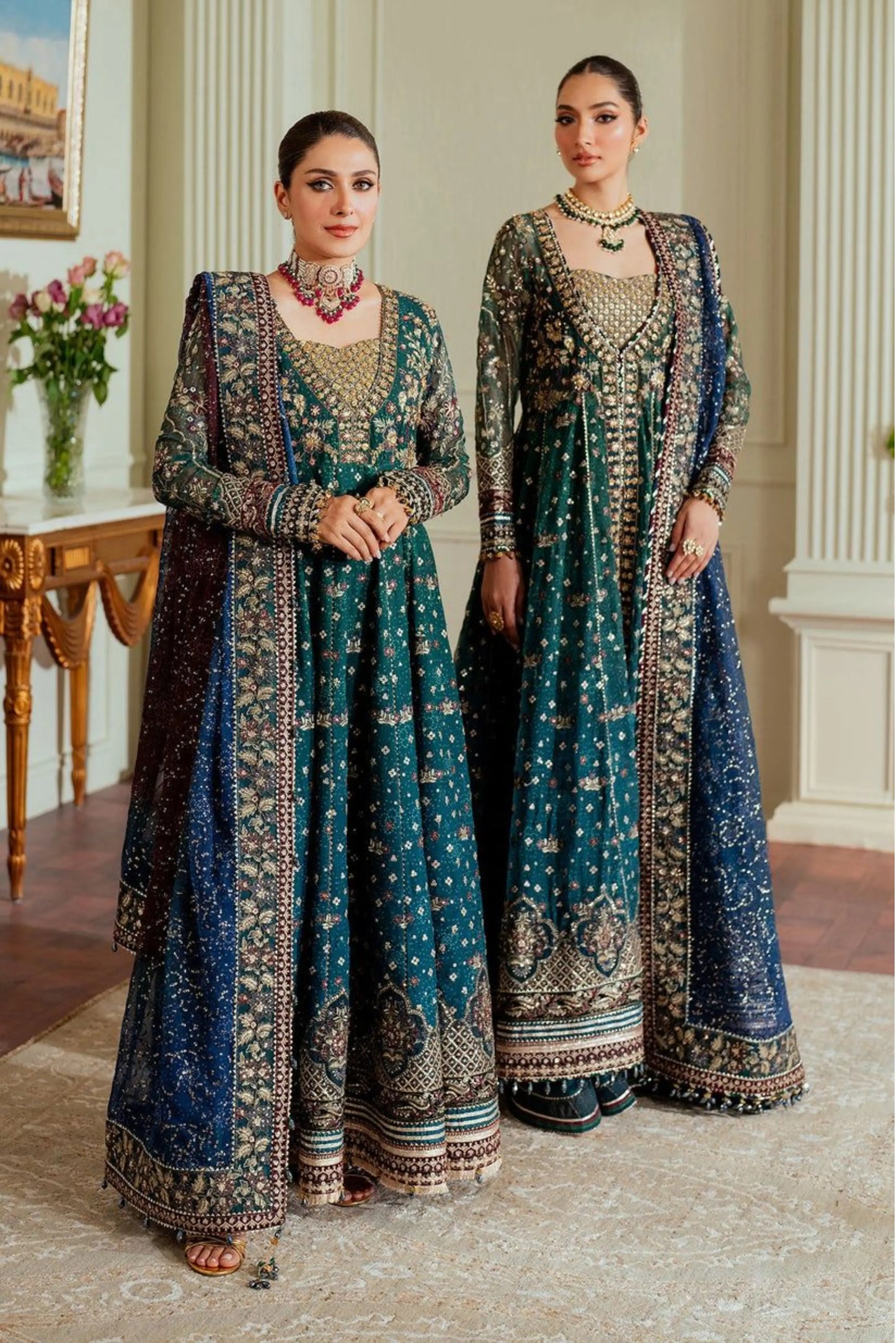 Baroque Embroidered Chiffon Stitched 3-Piece Suit | CH13-03