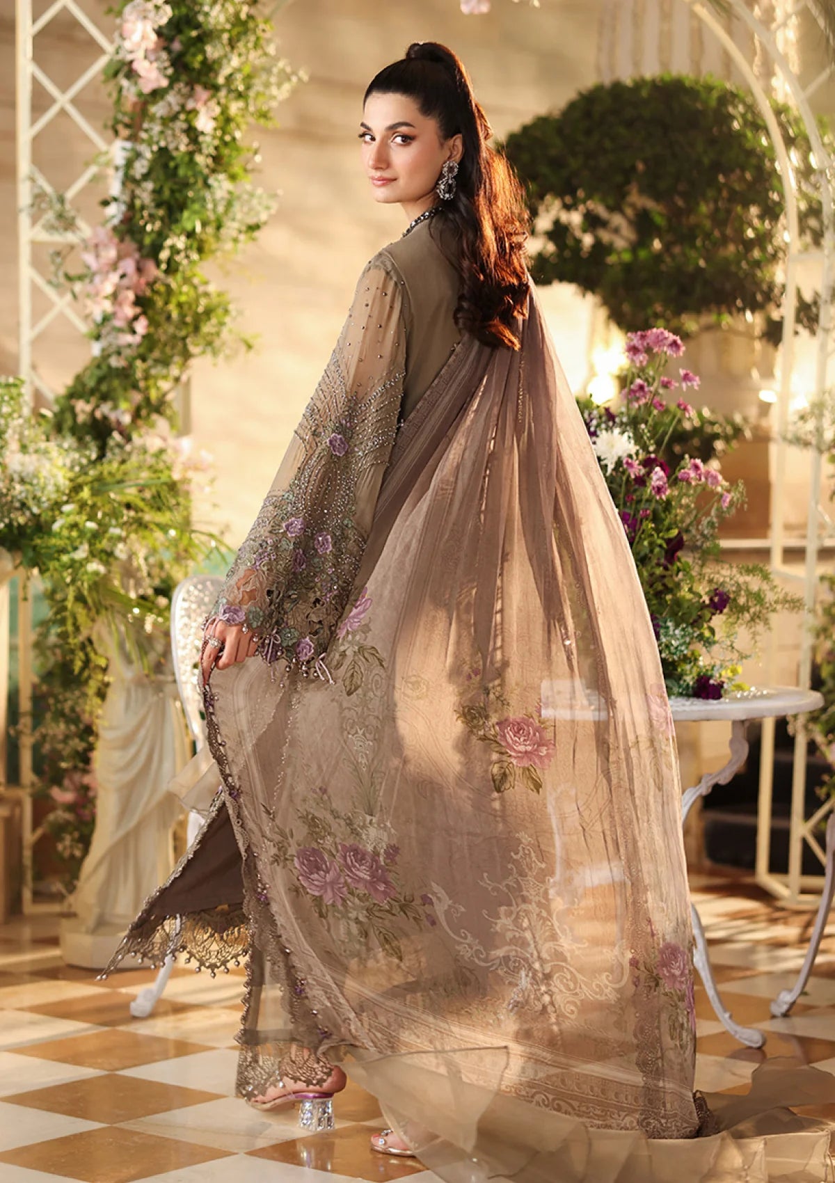 Maria B Tea Affair Embroidered Chiffon Unstitched 3Pc Suit