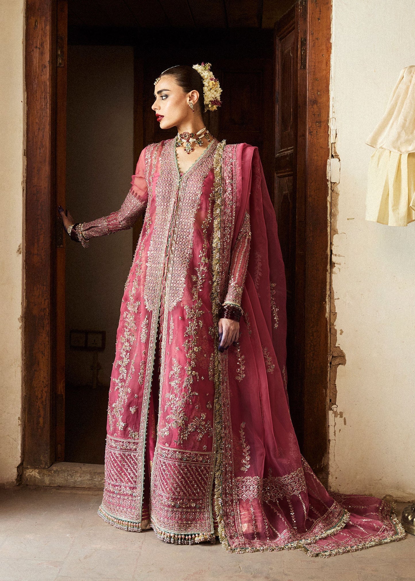 Hussain Rehar Marjani – Embroidered Organza Unstitched