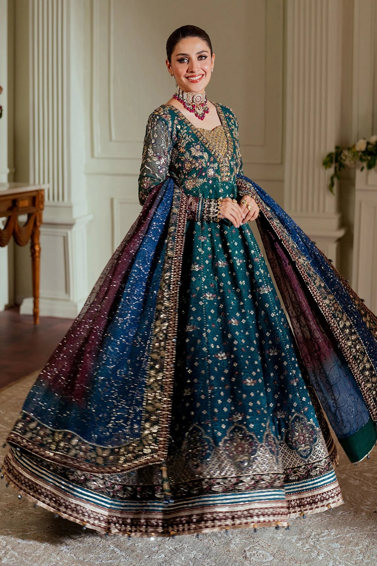Baroque – Embroidered Chiffon CH12-01 | Luxury 3-Piece Unstitched Suit