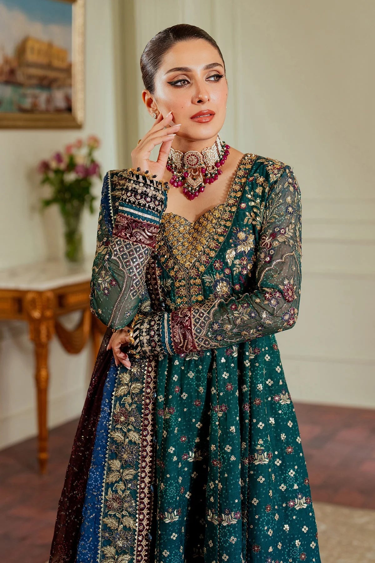 Baroque – Embroidered Chiffon CH12-01 | Luxury 3-Piece Unstitched Suit