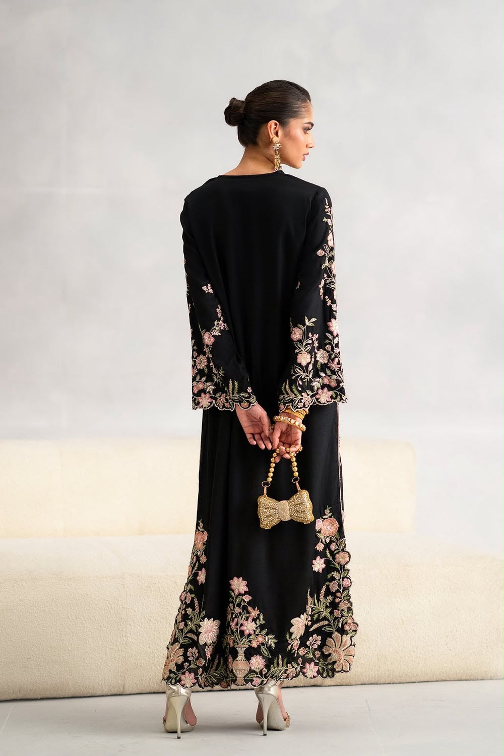 Luxury Raw Silk Stitched Kaftan – 2Pc