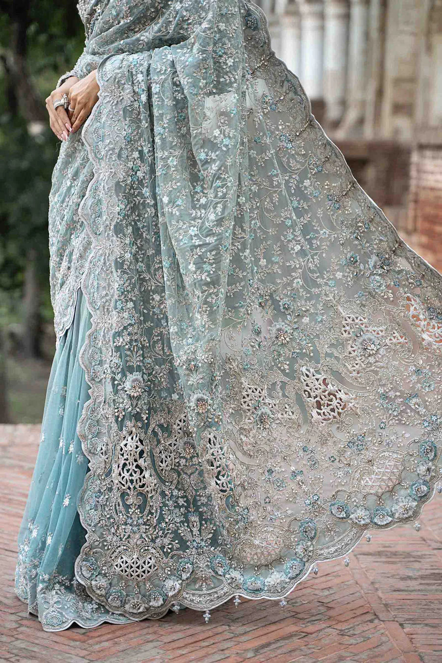 Maria B – Hand-Embellished Net Saree