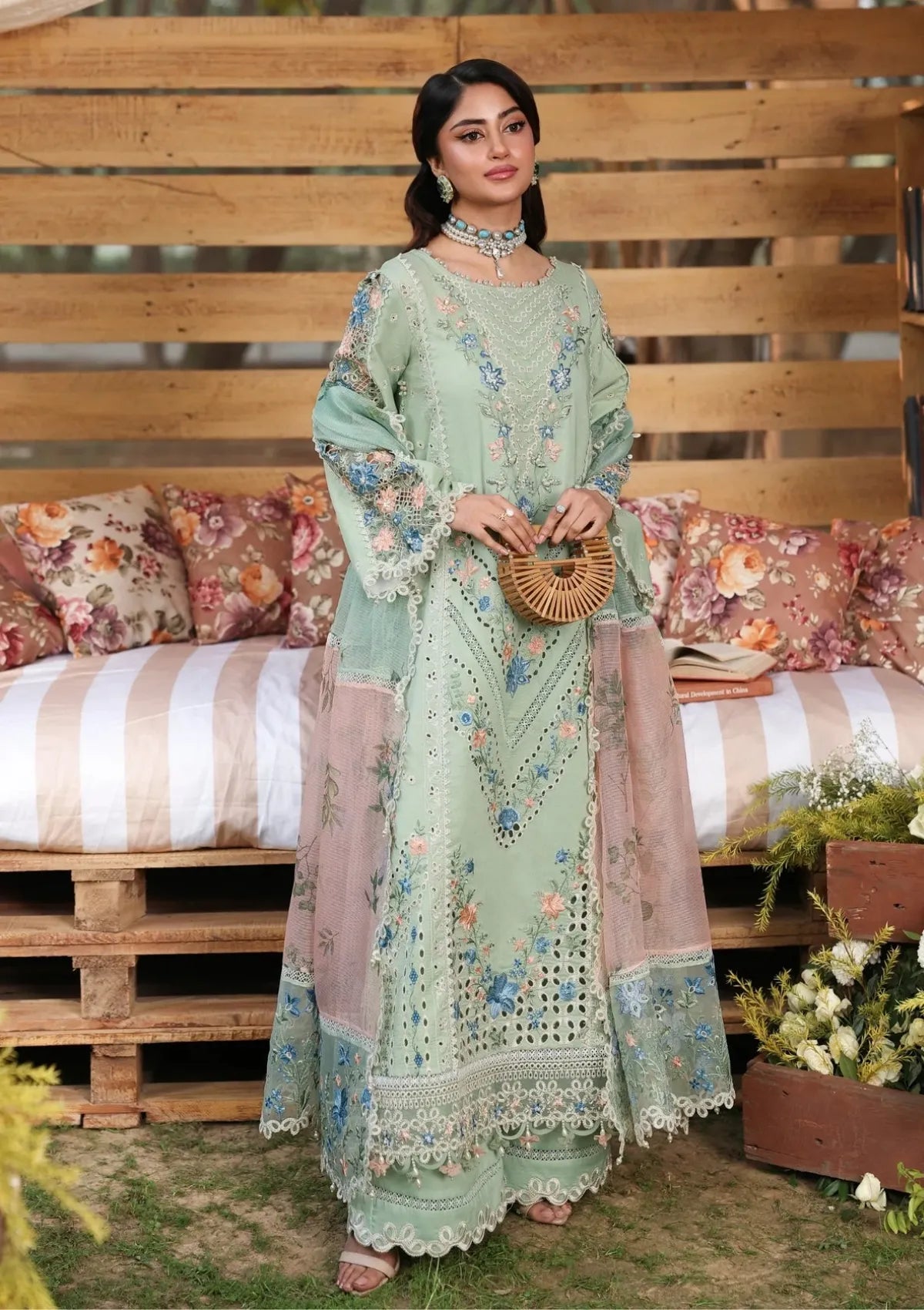 Tales of Petals by Sardinia Unstitched Embroidered Luxury Lawn