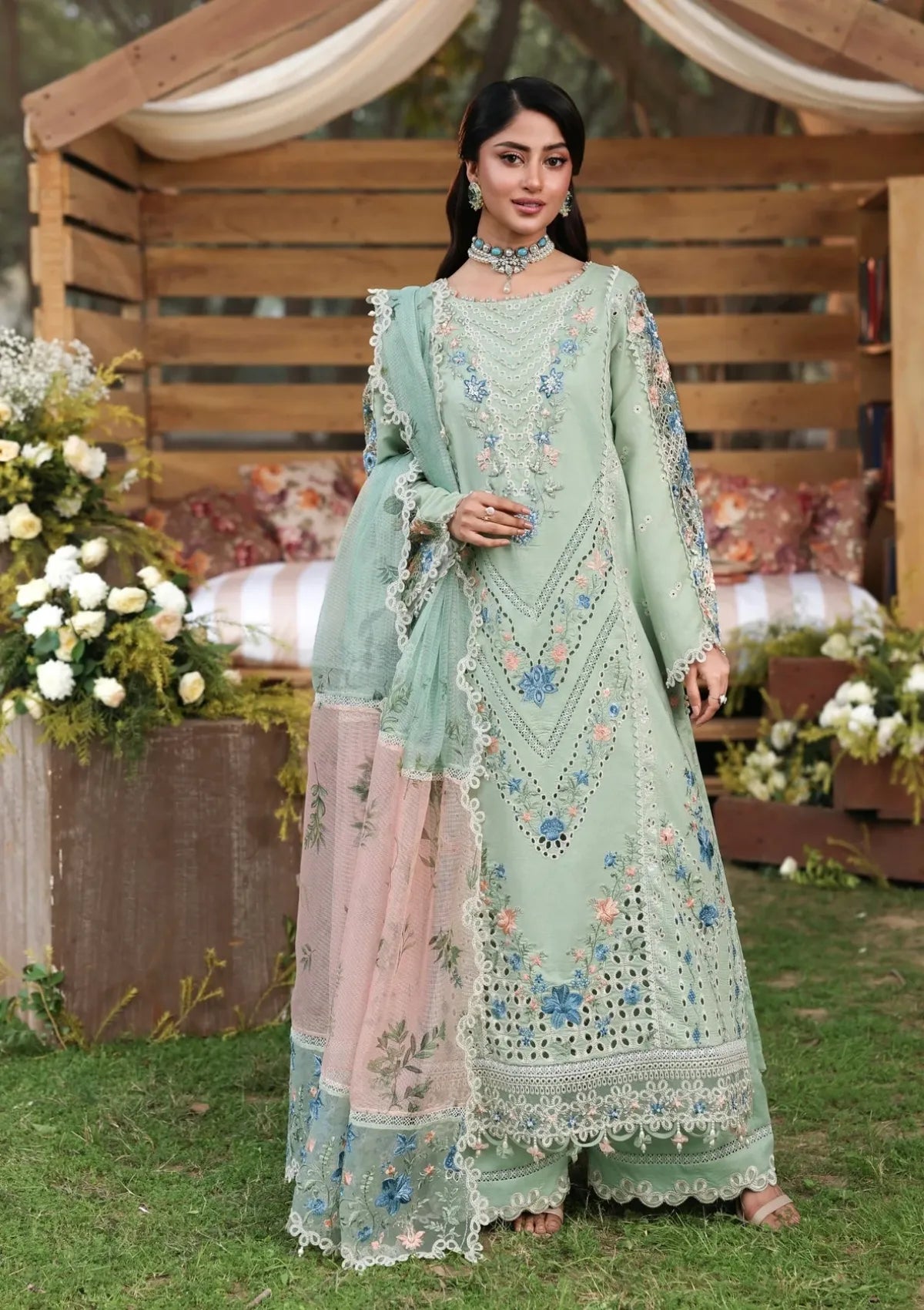 Tales of Petals by Sardinia Unstitched Embroidered Luxury Lawn