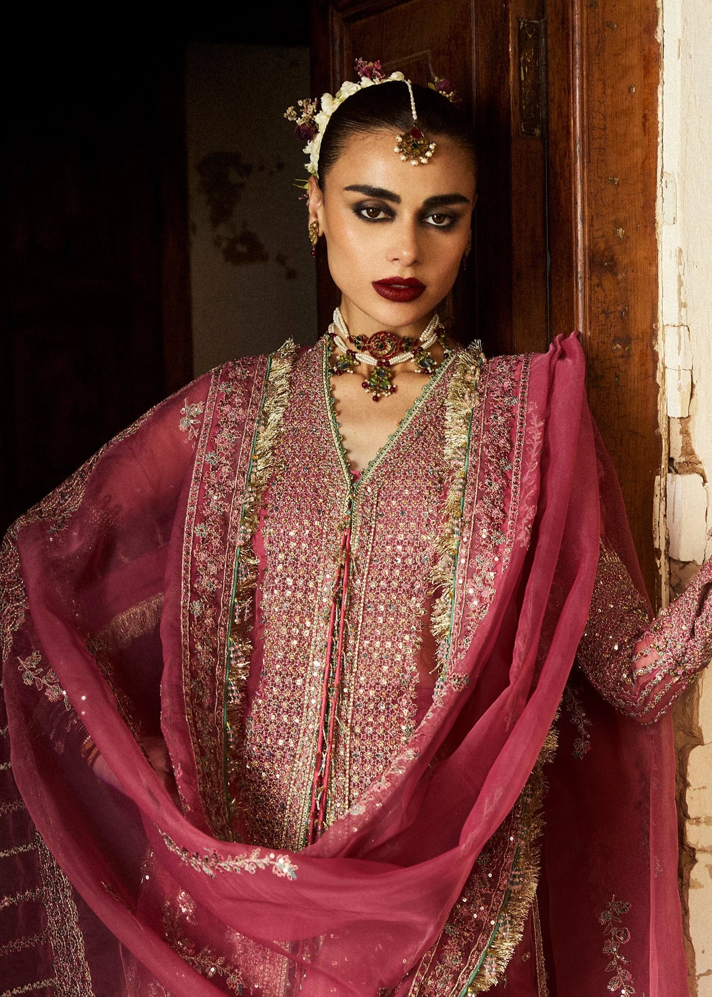 Hussain Rehar Marjani – Embroidered Organza Unstitched