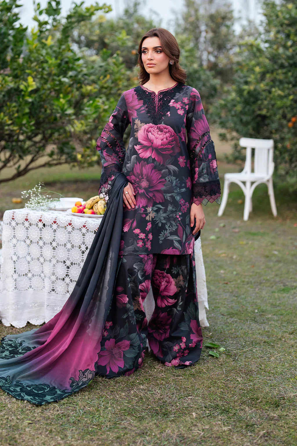 Iznik – Embroidered Printed Lawn 3 Piece Unstitched Dress