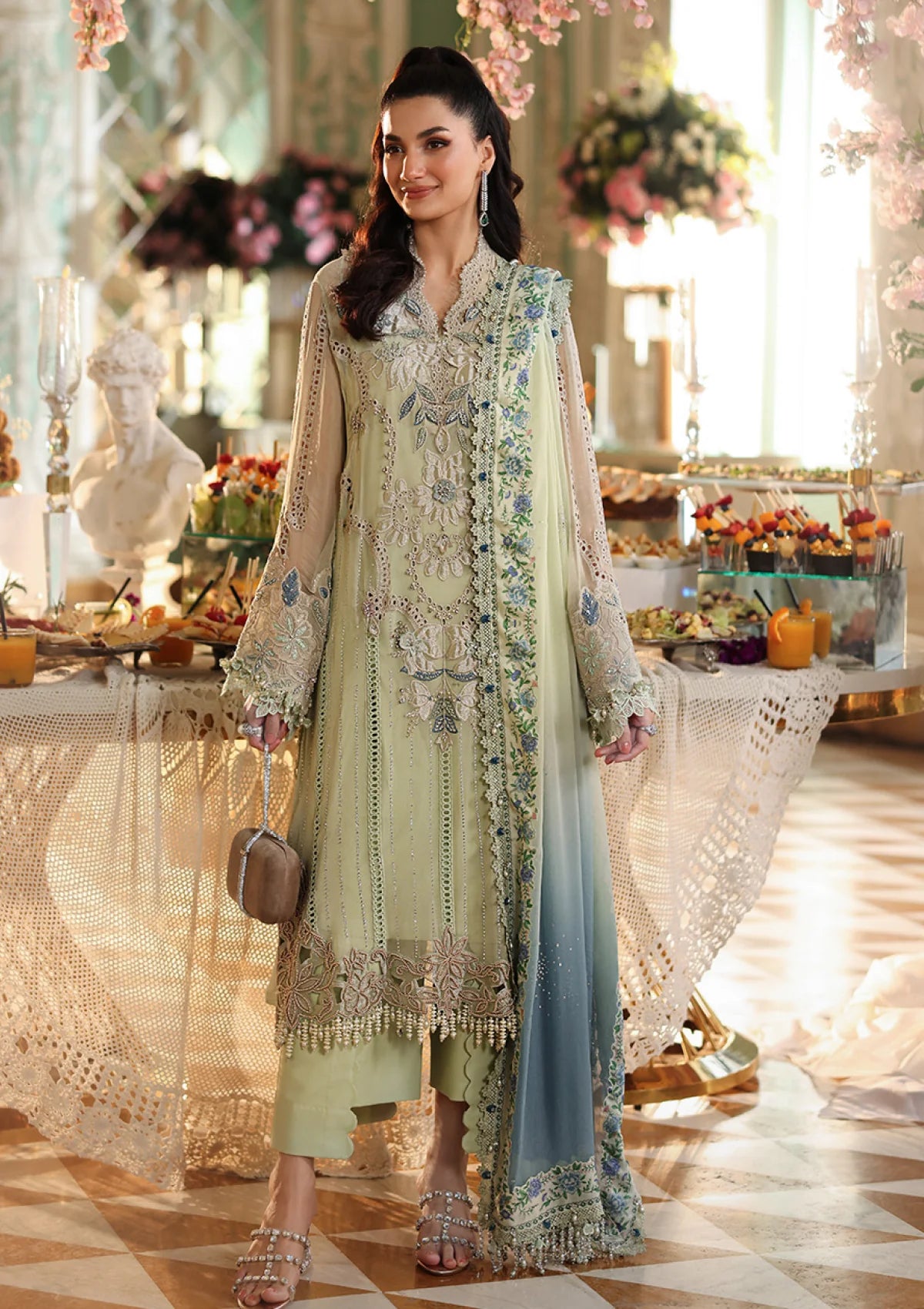 Maria B 3 Piece Embroidered Chiffon Suit