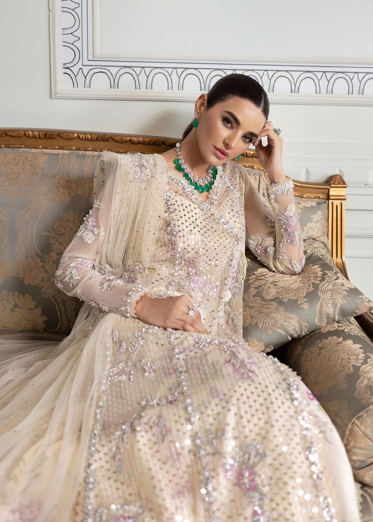 Crimson X Saira Shakira Embroidered Tulle Unstitched 3Pc Suit