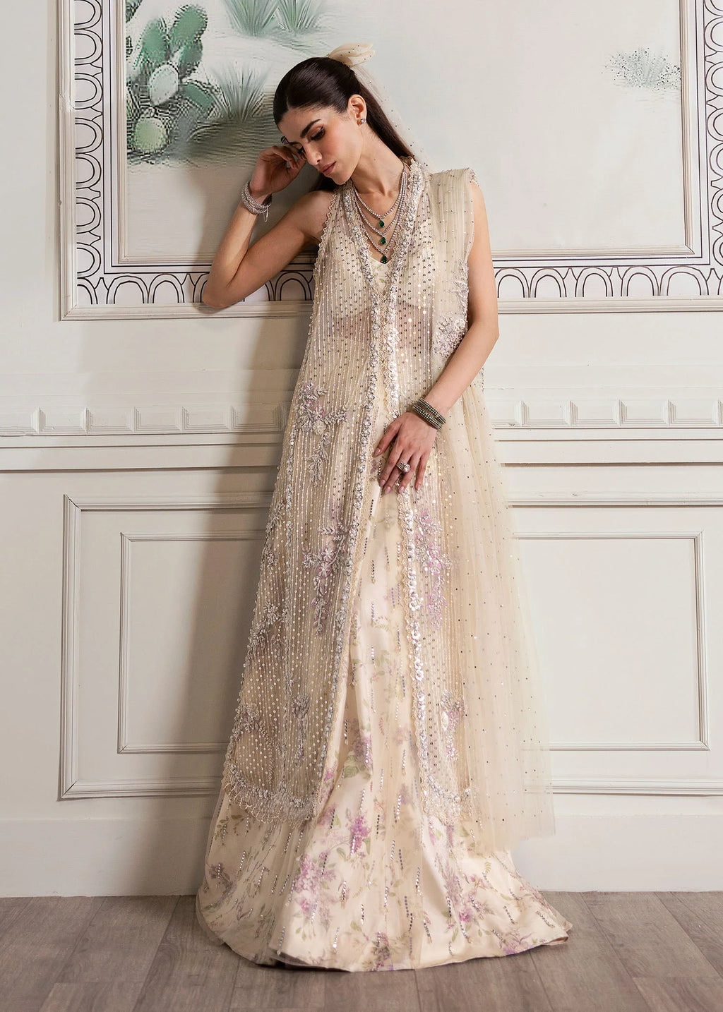Crimson X Saira Shakira Embroidered Tulle Unstitched 3Pc Suit