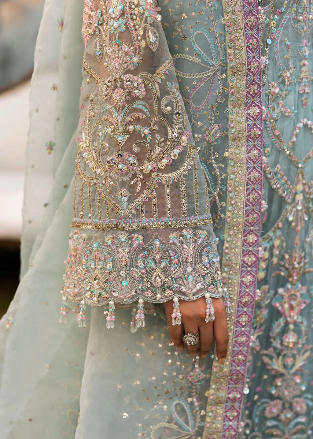 Kanwal Malik - Embroidered Organza Unstitched 3Pc Suit
