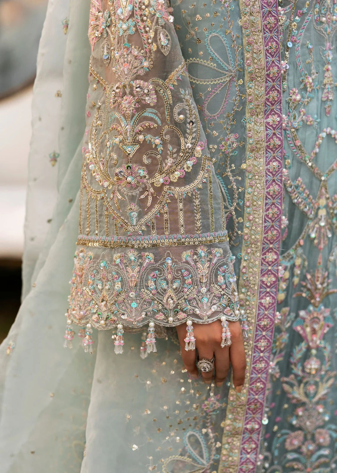 Kanwal Malik - Embroidered Organza Unstitched 3Pc Suit