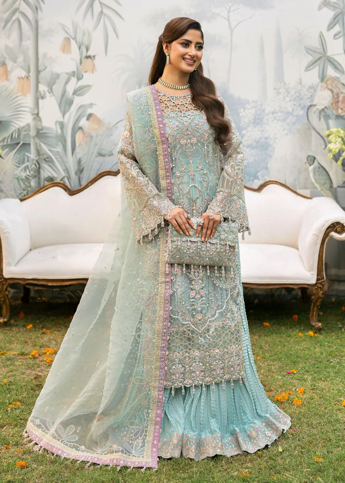 Kanwal Malik - Embroidered Organza Unstitched 3Pc Suit