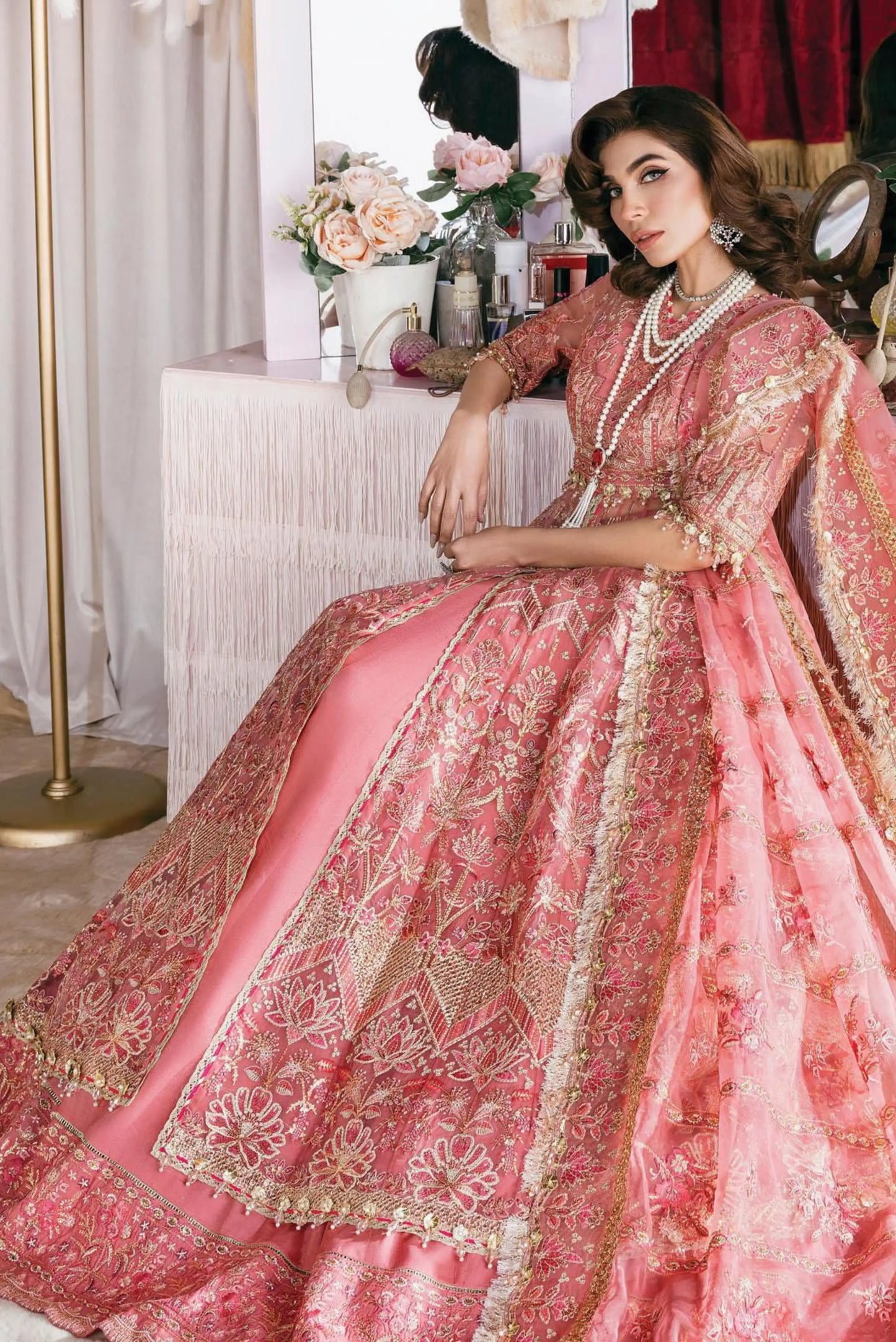 Starlet by Afrozeh – AF23ST ASOS-V1-08 Flamingo Flair | Luxury 3-Piece Unstitched Suit