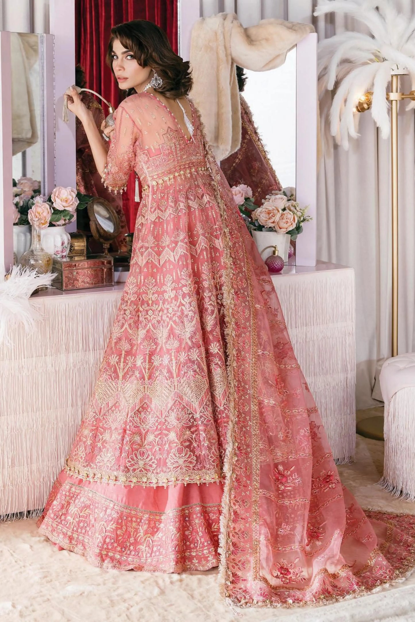 Starlet by Afrozeh – AF23ST ASOS-V1-08 Flamingo Flair | Luxury 3-Piece Unstitched Suit