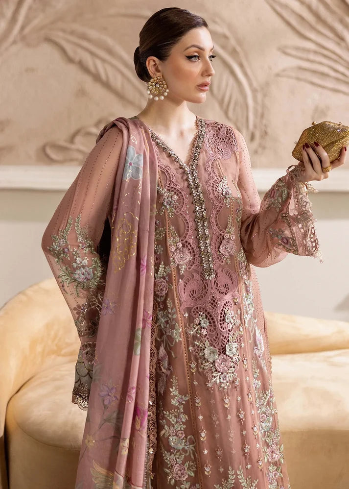 Maria B Chiffon Embroidered 3Pc Semi-Stitched Suit