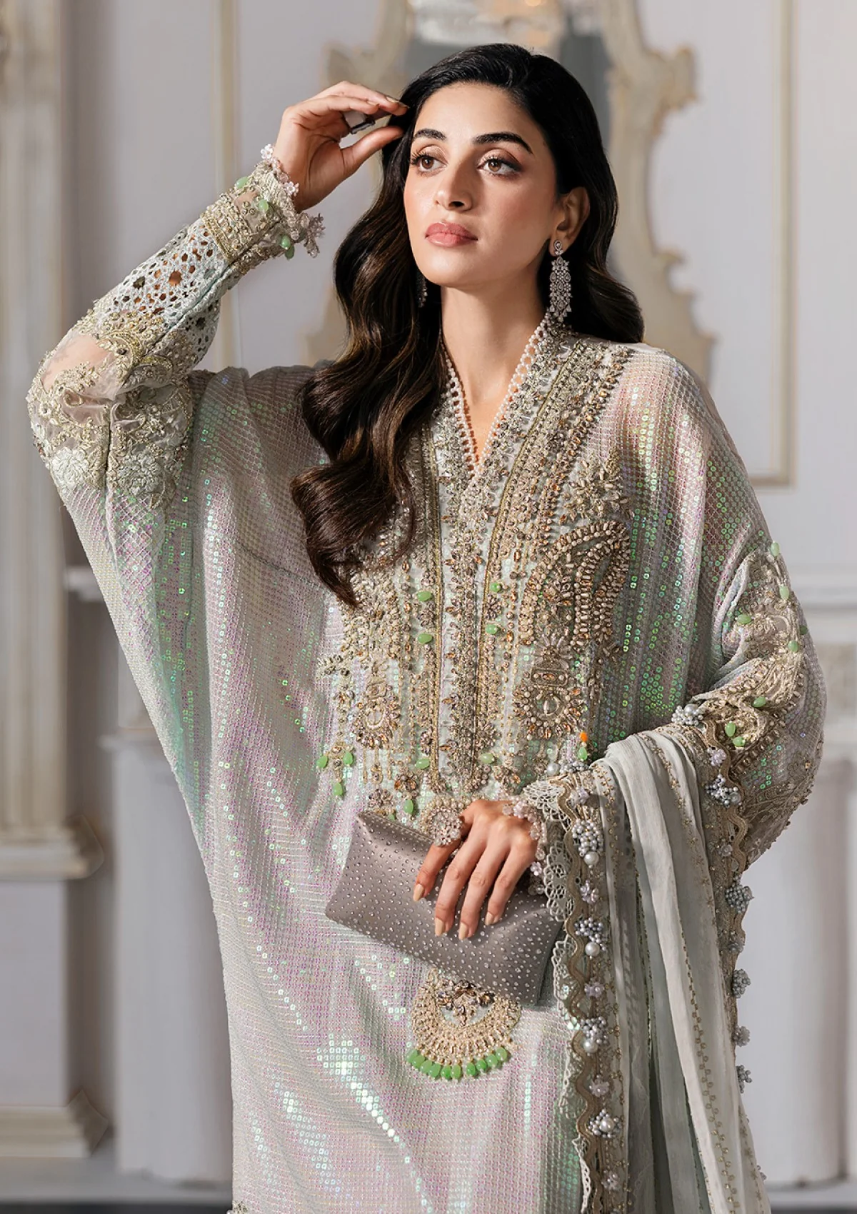 Maria B – 3-Piece Unstitched Embroidered Chiffon Suit | BD-3005