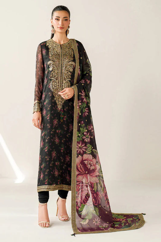 Jazmín – Black Floral | Luxury Embroidered 3-Piece Printed Lawn Suit