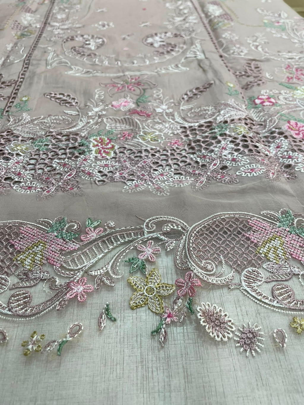 Qalamkar Lawn Luxury Embroidered 3 Piece Dress-