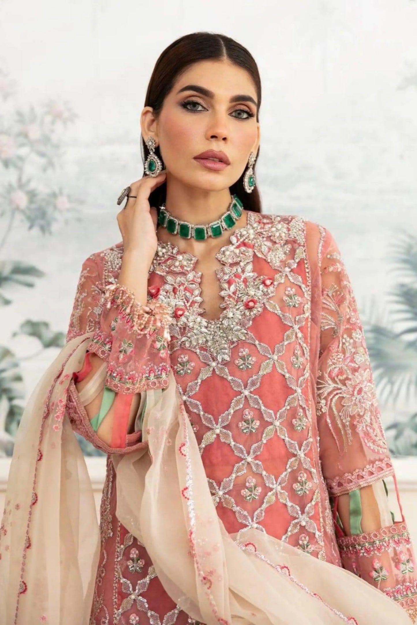 Elaf Heer ECH-10 – Luxury Embroidered Chiffon 3-Piece Unstitched Suit