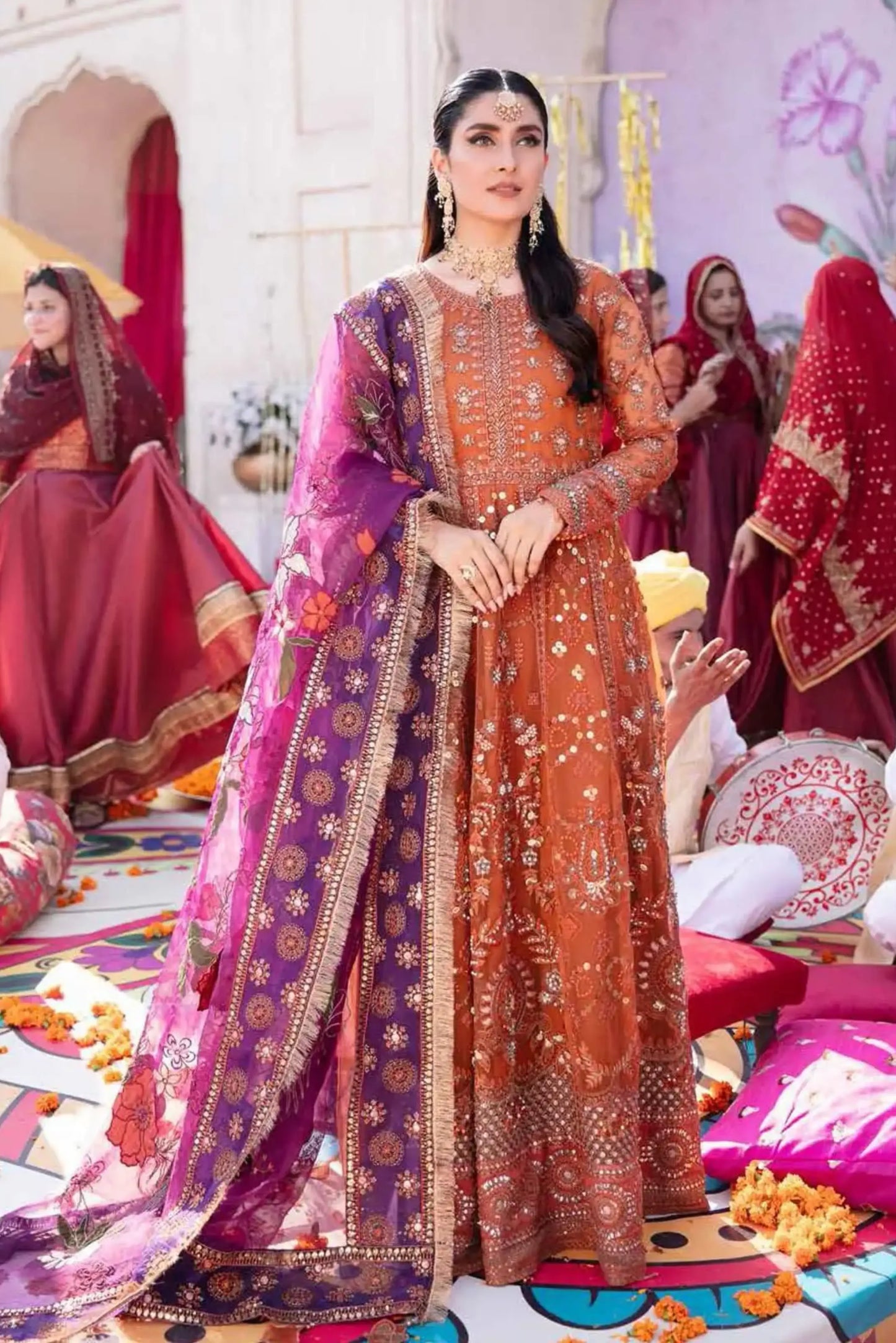 Nureh Jhoomro – Luxury Unstitched Formal 3-Piece Suit | NL-36 Naubahar