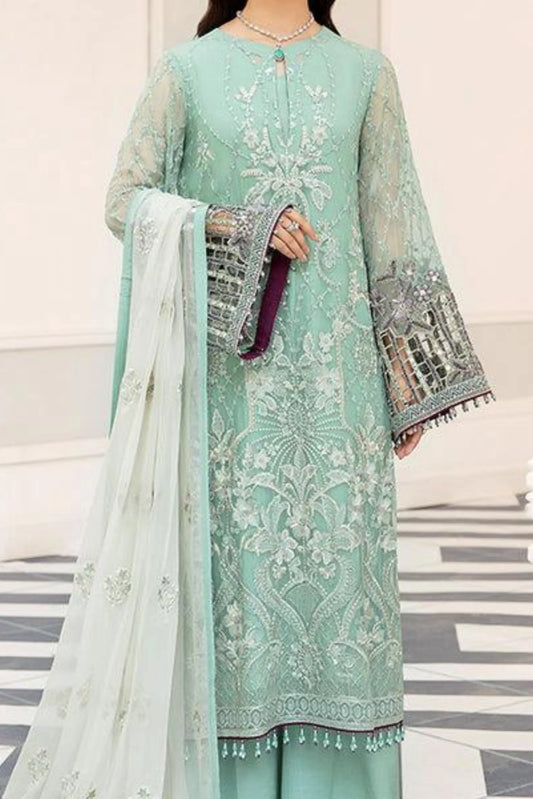 Safeera by Flossie – Luxury Embroidered Chiffon 3-Piece Unstitched Suit