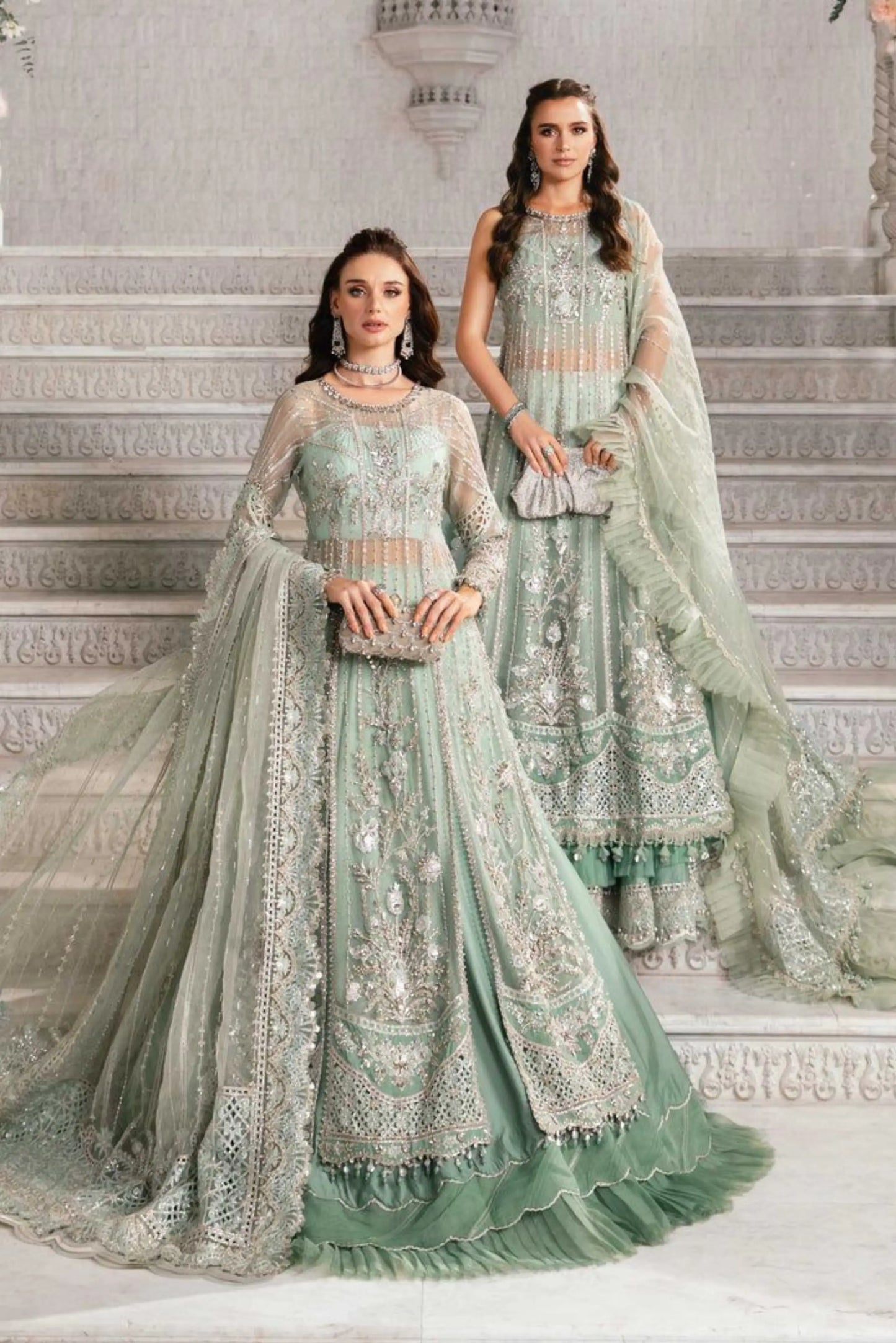 Maria B – Luxury Embroidered Wedding &amp; Formal Organza Maxi | 0475