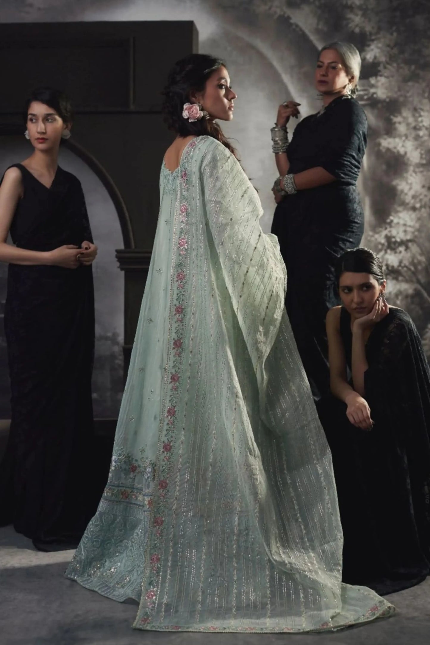 Mushq – Haniya | Embroidered Cotton Net 3-Piece Suit (10078)