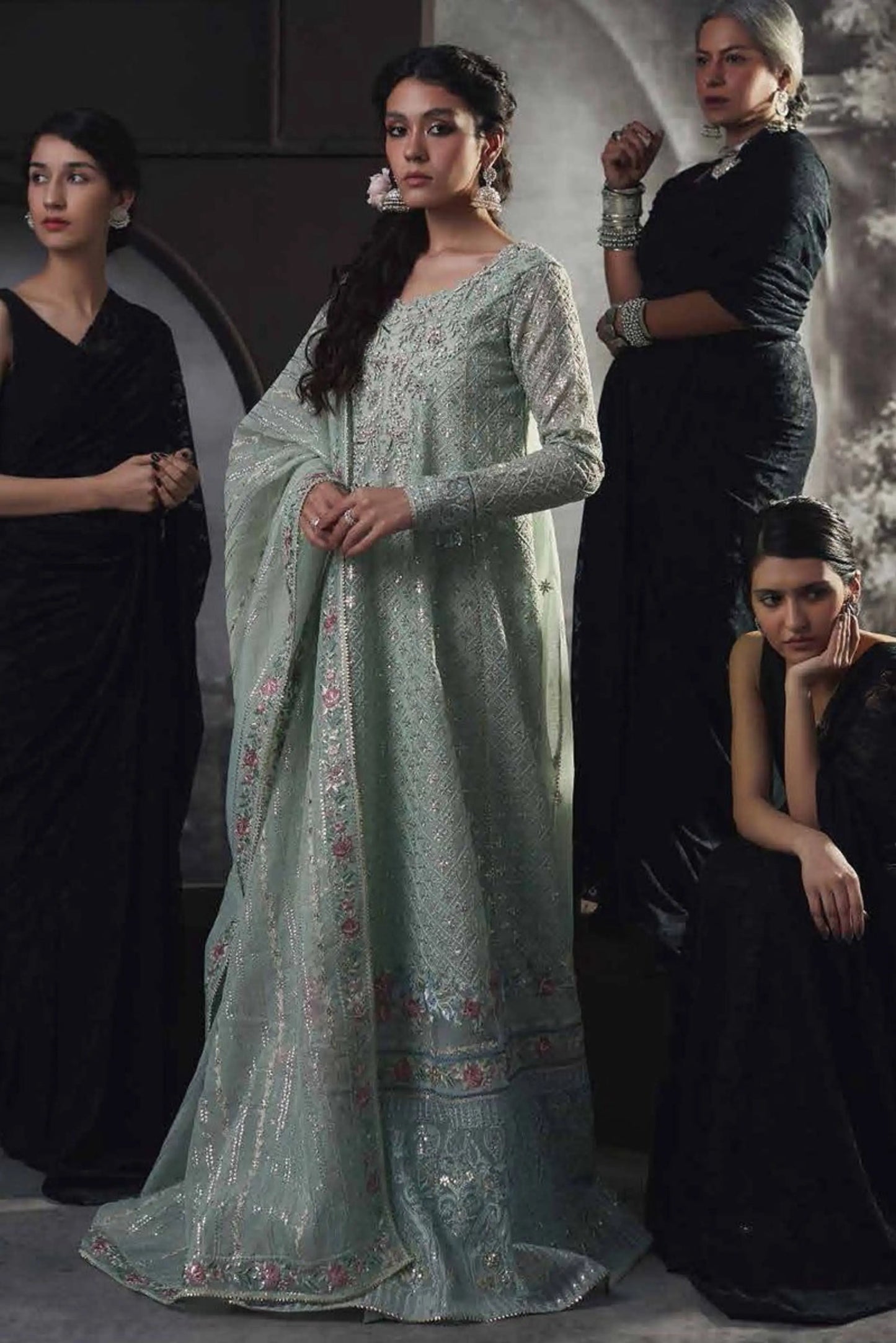 Mushq – Haniya | Embroidered Cotton Net 3-Piece Suit (10078)