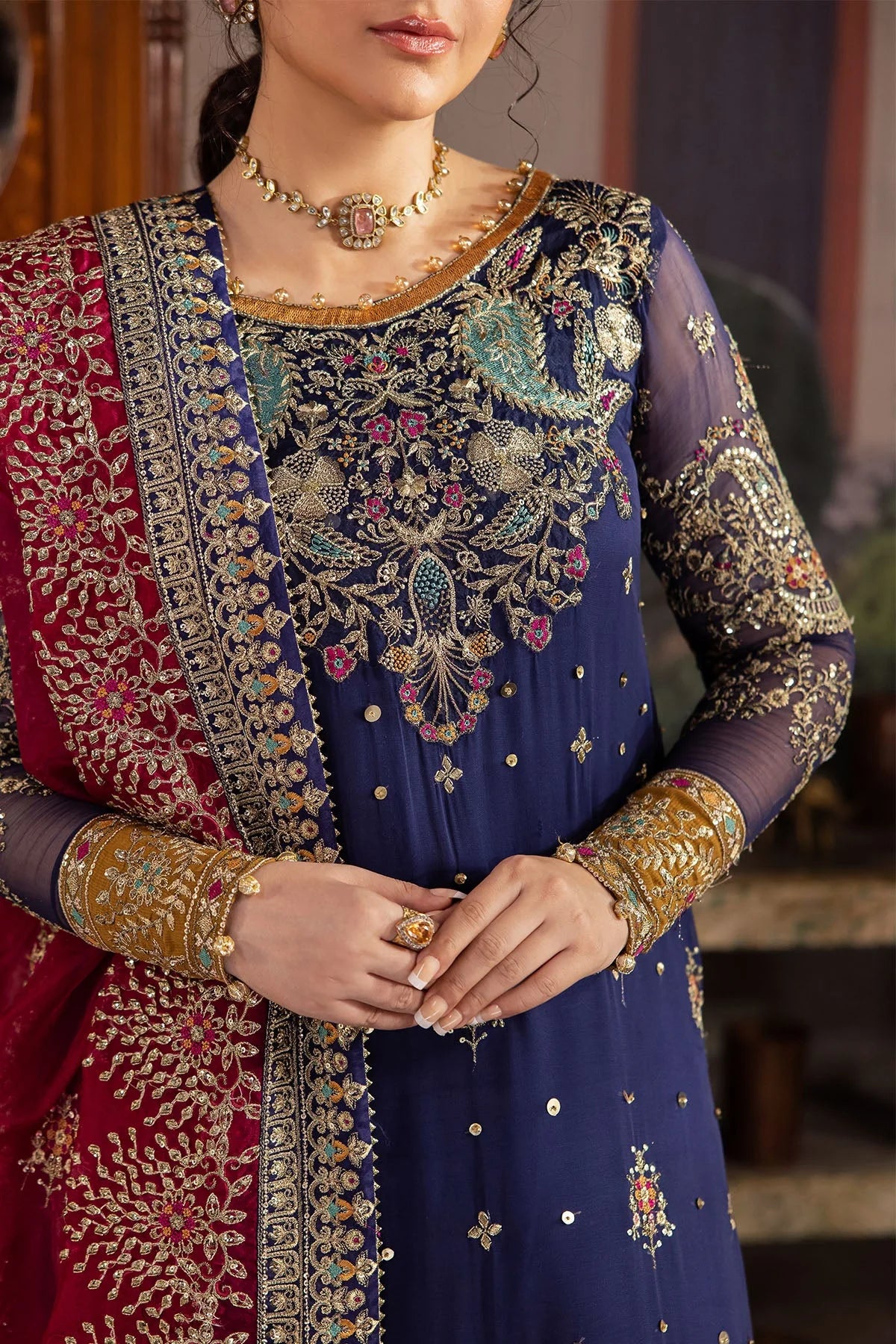 Nureh Alfaaz-Embroidered Unstitched 3 Pcs Suit