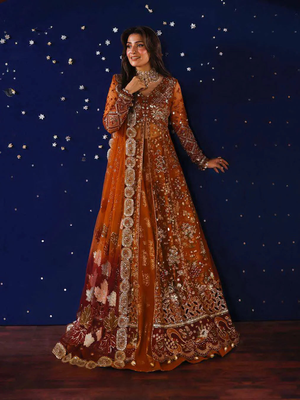 Nureh Jhoomro Hand Embellished Embroidered Net Unstitched 3Pc