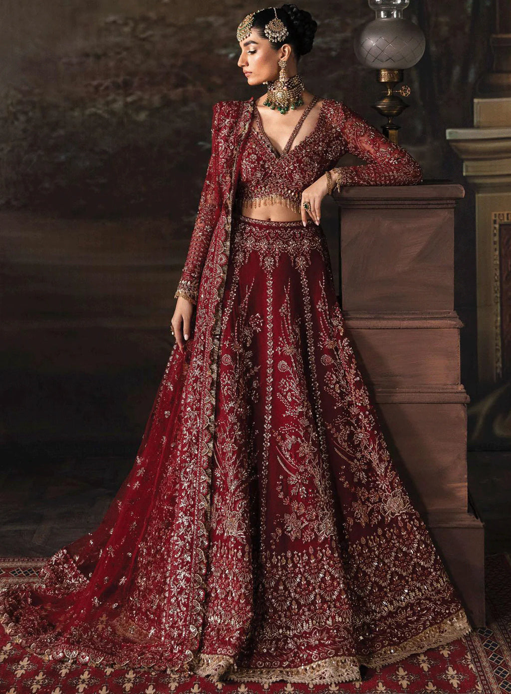 Afrozeh Embroidered Net Unstitched 3 Piece Suit