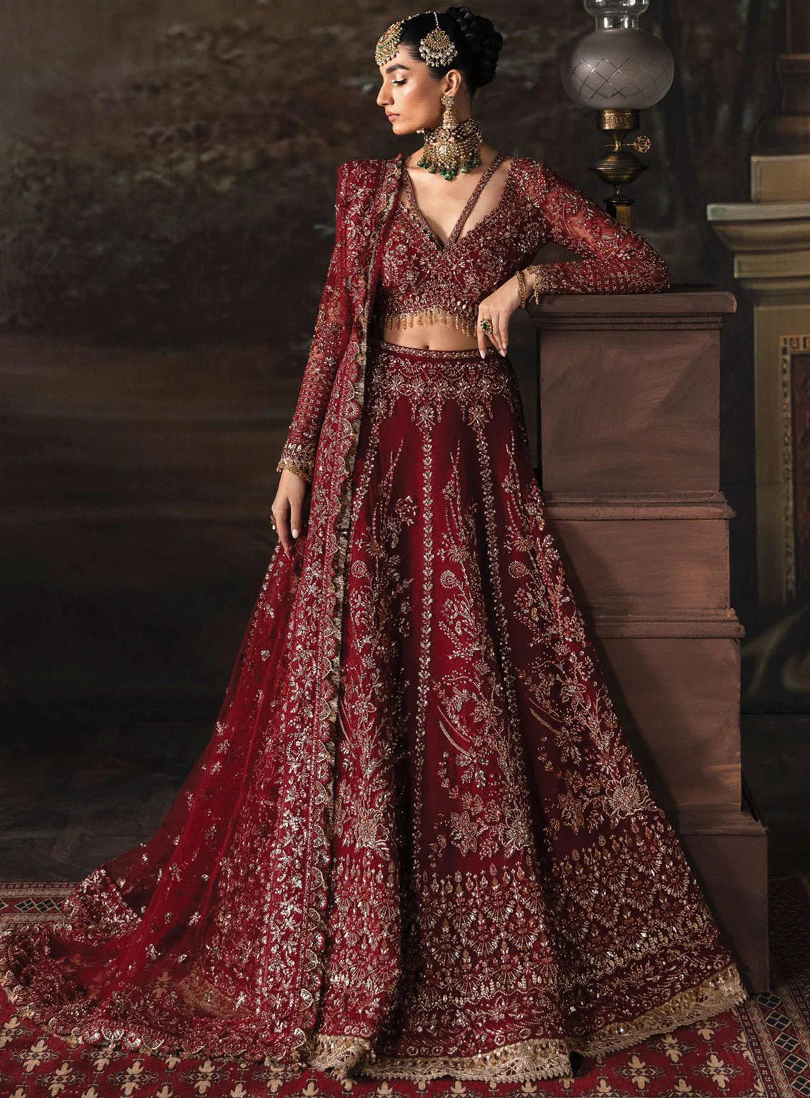 Afrozeh Embroidered Net Unstitched 3 Piece Suit