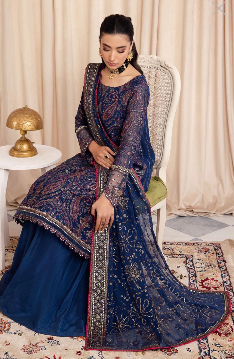 Iznik Chinon Chiffon 2024 – CC-34 Ashah | Luxury 3-Piece Unstitched Suit